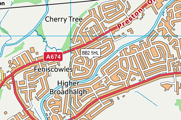 BB2 5HL map - OS VectorMap District (Ordnance Survey)