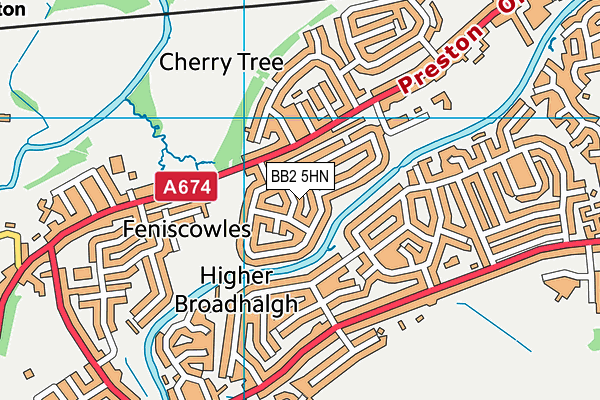 BB2 5HN map - OS VectorMap District (Ordnance Survey)