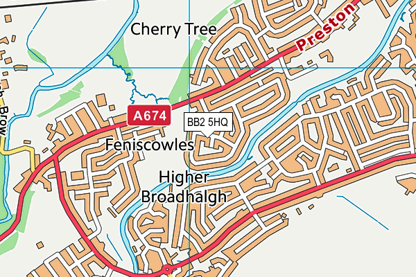 BB2 5HQ map - OS VectorMap District (Ordnance Survey)