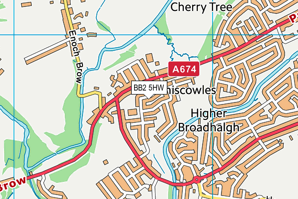 BB2 5HW map - OS VectorMap District (Ordnance Survey)