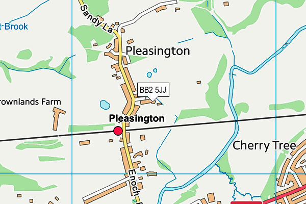 Pleasington Playing Fields map (BB2 5JJ) - OS VectorMap District (Ordnance Survey)