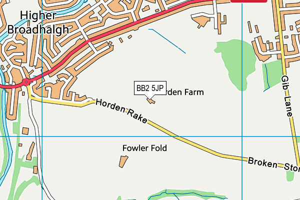 BB2 5JP map - OS VectorMap District (Ordnance Survey)