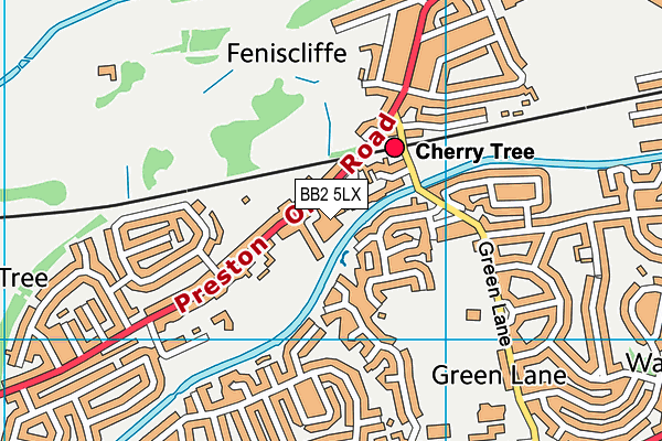 BB2 5LX map - OS VectorMap District (Ordnance Survey)