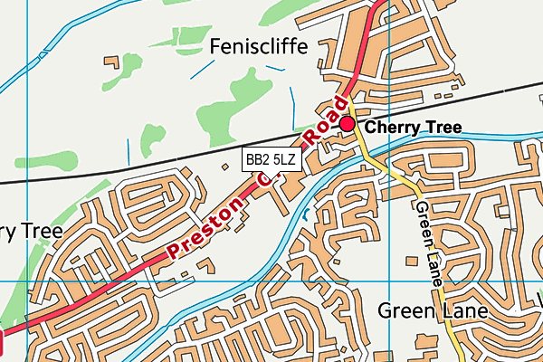 BB2 5LZ map - OS VectorMap District (Ordnance Survey)