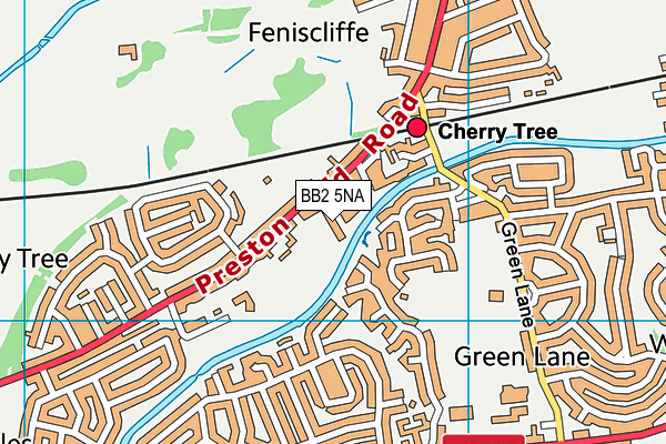 BB2 5NA map - OS VectorMap District (Ordnance Survey)