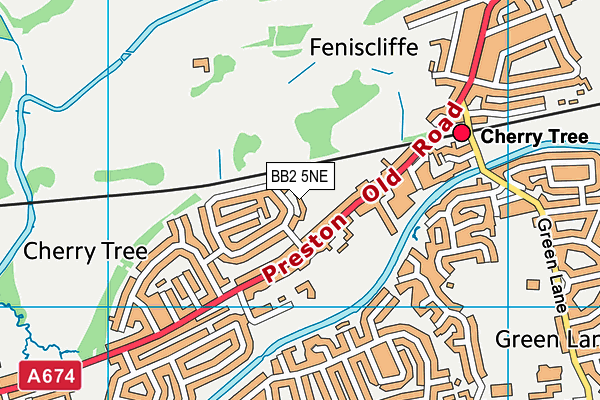 BB2 5NE map - OS VectorMap District (Ordnance Survey)