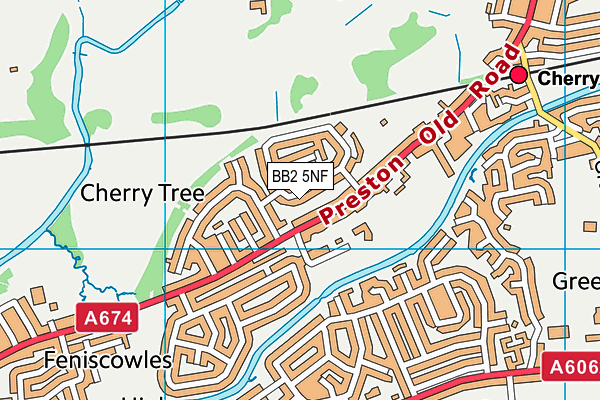 BB2 5NF map - OS VectorMap District (Ordnance Survey)