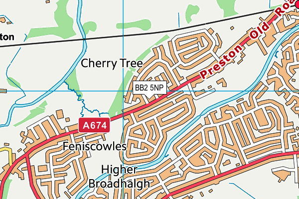 BB2 5NP map - OS VectorMap District (Ordnance Survey)