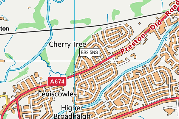 BB2 5NS map - OS VectorMap District (Ordnance Survey)