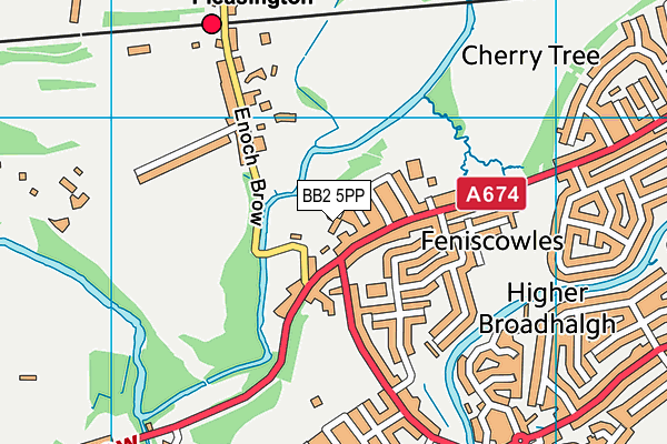 BB2 5PP map - OS VectorMap District (Ordnance Survey)