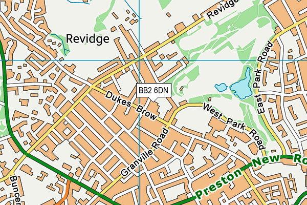 BB2 6DN map - OS VectorMap District (Ordnance Survey)