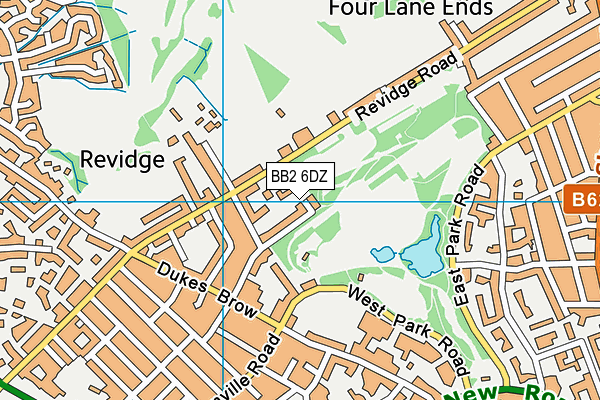 BB2 6DZ map - OS VectorMap District (Ordnance Survey)