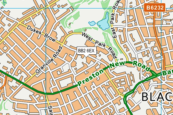 BB2 6EX map - OS VectorMap District (Ordnance Survey)