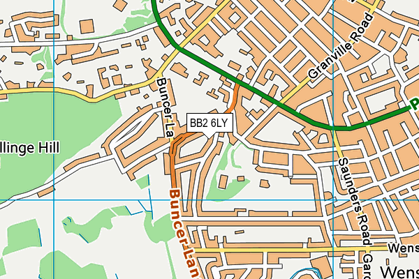 BB2 6LY map - OS VectorMap District (Ordnance Survey)
