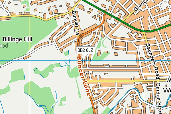 BB2 6LZ map - OS VectorMap District (Ordnance Survey)