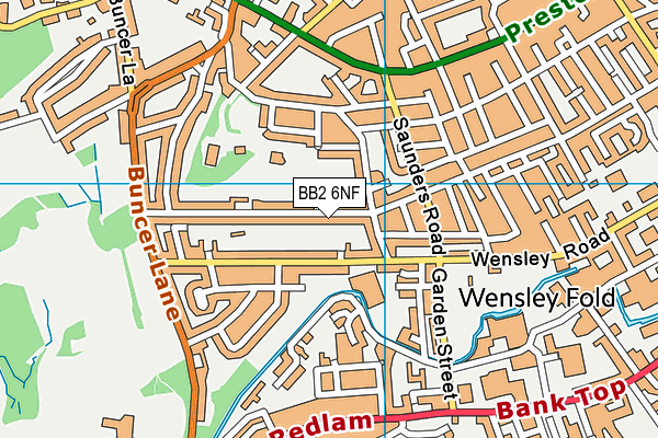 BB2 6NF map - OS VectorMap District (Ordnance Survey)