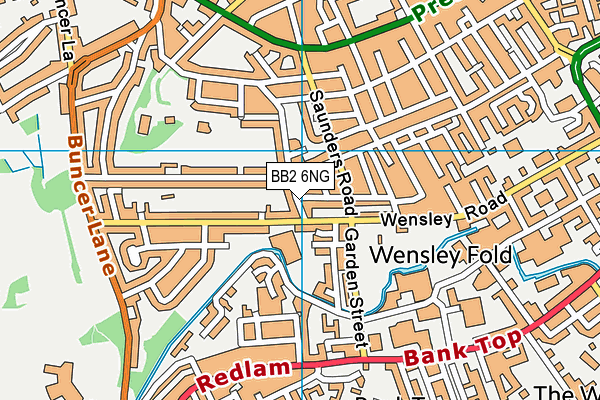 BB2 6NG map - OS VectorMap District (Ordnance Survey)