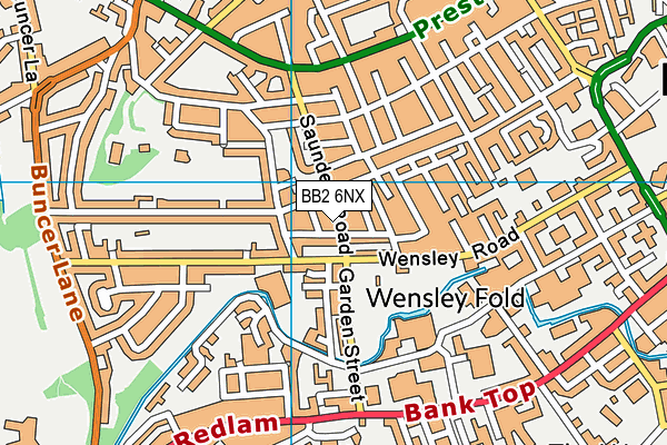 BB2 6NX map - OS VectorMap District (Ordnance Survey)