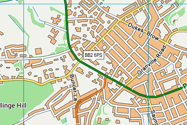 BB2 6PS map - OS VectorMap District (Ordnance Survey)