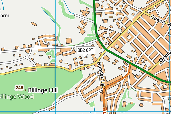 BB2 6PT map - OS VectorMap District (Ordnance Survey)