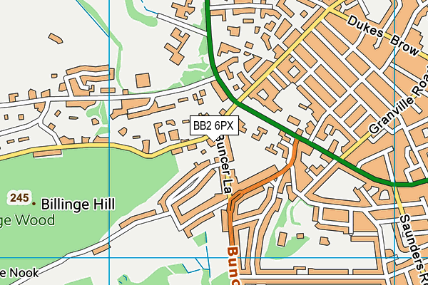 BB2 6PX map - OS VectorMap District (Ordnance Survey)