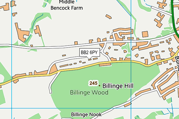 BB2 6PY map - OS VectorMap District (Ordnance Survey)