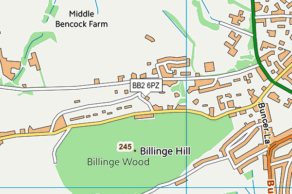 BB2 6PZ map - OS VectorMap District (Ordnance Survey)