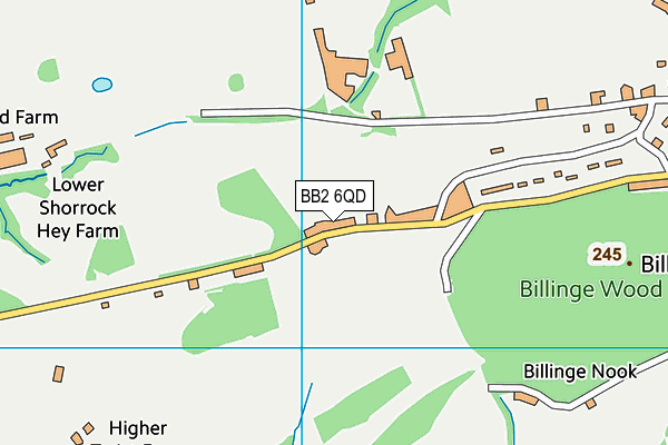 BB2 6QD map - OS VectorMap District (Ordnance Survey)