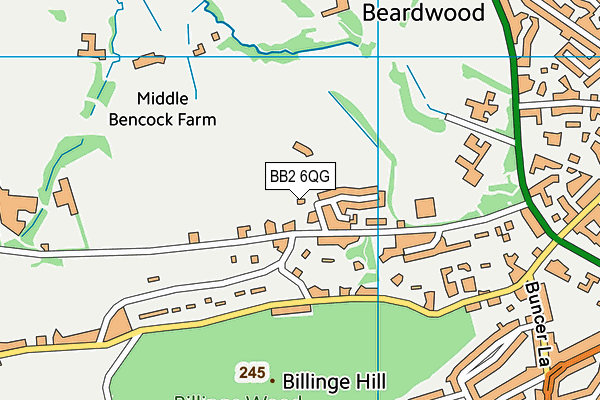 BB2 6QG map - OS VectorMap District (Ordnance Survey)