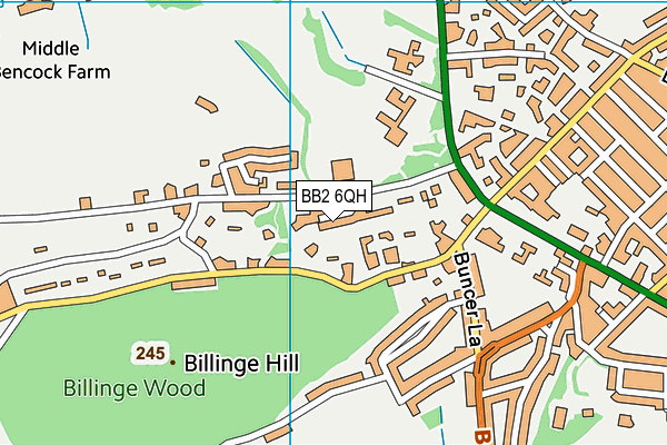 BB2 6QH map - OS VectorMap District (Ordnance Survey)