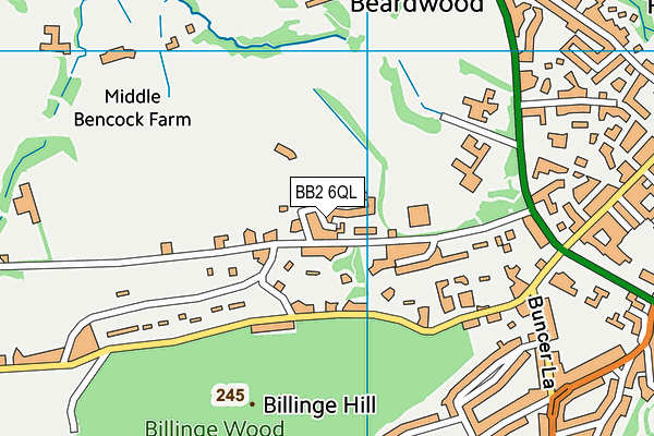 BB2 6QL map - OS VectorMap District (Ordnance Survey)