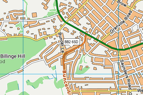 BB2 6SD map - OS VectorMap District (Ordnance Survey)