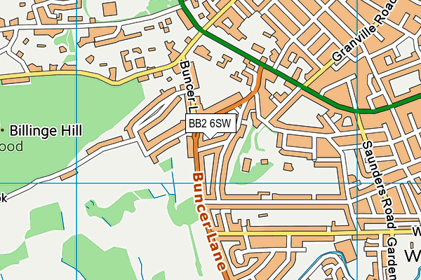 BB2 6SW map - OS VectorMap District (Ordnance Survey)