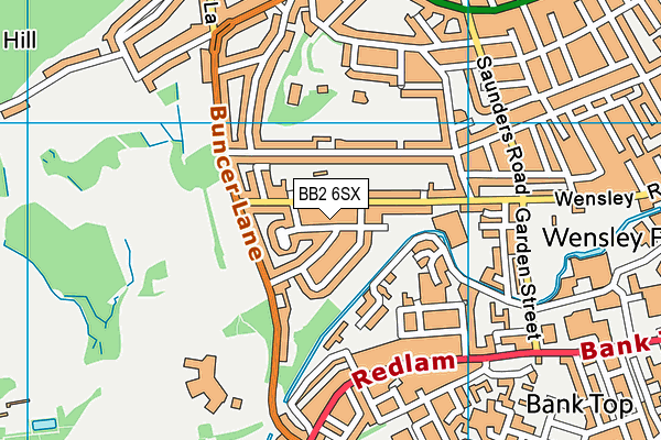 BB2 6SX map - OS VectorMap District (Ordnance Survey)