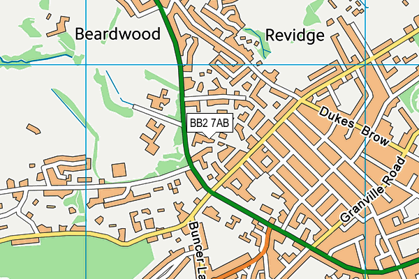 BB2 7AB map - OS VectorMap District (Ordnance Survey)