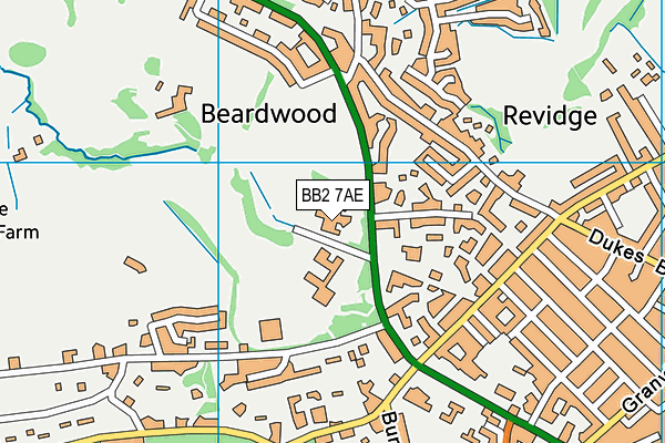 BB2 7AE map - OS VectorMap District (Ordnance Survey)