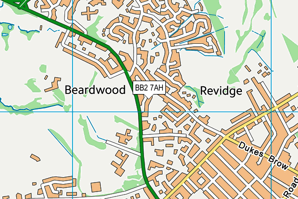 BB2 7AH map - OS VectorMap District (Ordnance Survey)