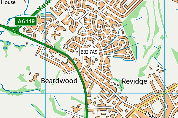 BB2 7AS map - OS VectorMap District (Ordnance Survey)