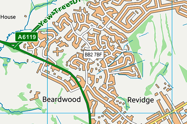 BB2 7BF map - OS VectorMap District (Ordnance Survey)