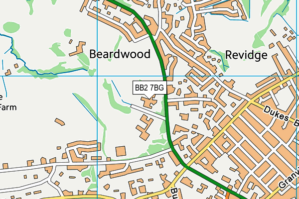 BB2 7BG map - OS VectorMap District (Ordnance Survey)