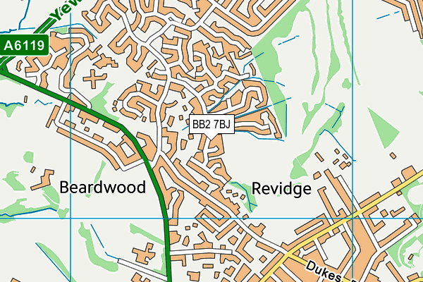 BB2 7BJ map - OS VectorMap District (Ordnance Survey)