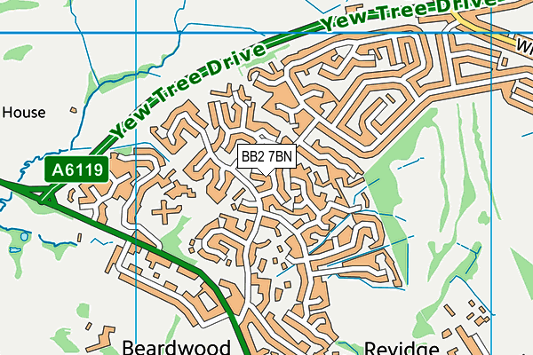 BB2 7BN map - OS VectorMap District (Ordnance Survey)