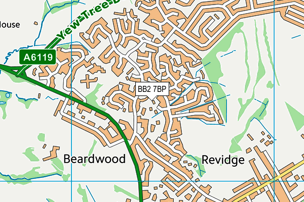 BB2 7BP map - OS VectorMap District (Ordnance Survey)