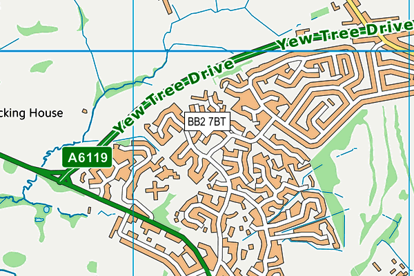 BB2 7BT map - OS VectorMap District (Ordnance Survey)