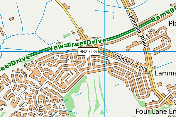 BB2 7DG map - OS VectorMap District (Ordnance Survey)