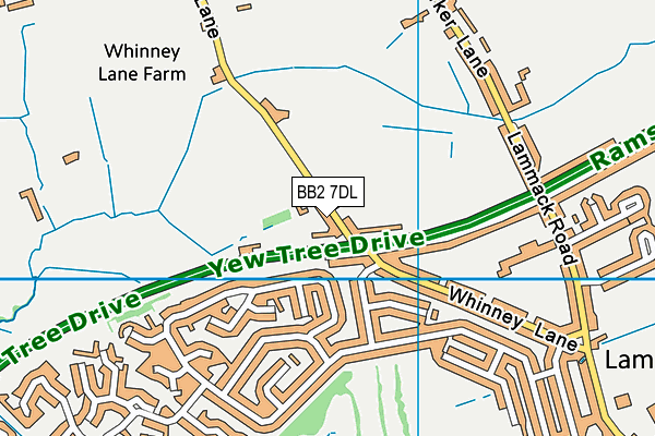 BB2 7DL map - OS VectorMap District (Ordnance Survey)