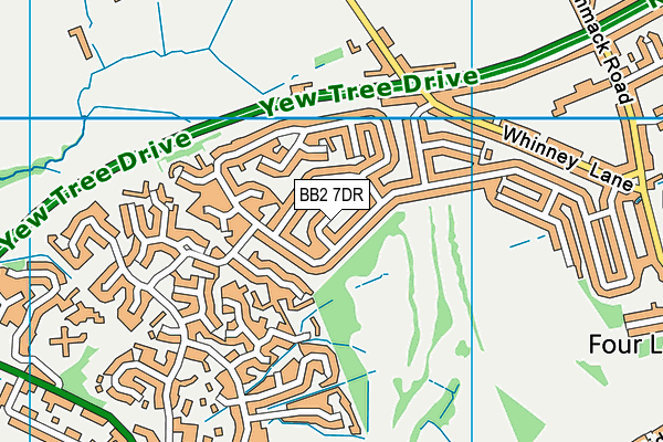 BB2 7DR map - OS VectorMap District (Ordnance Survey)
