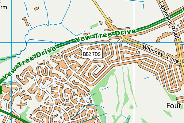 BB2 7DS map - OS VectorMap District (Ordnance Survey)