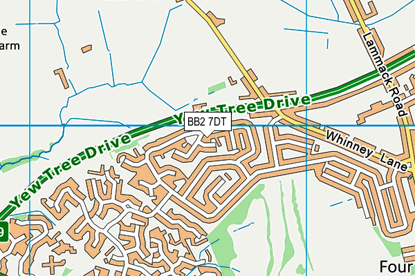 BB2 7DT map - OS VectorMap District (Ordnance Survey)