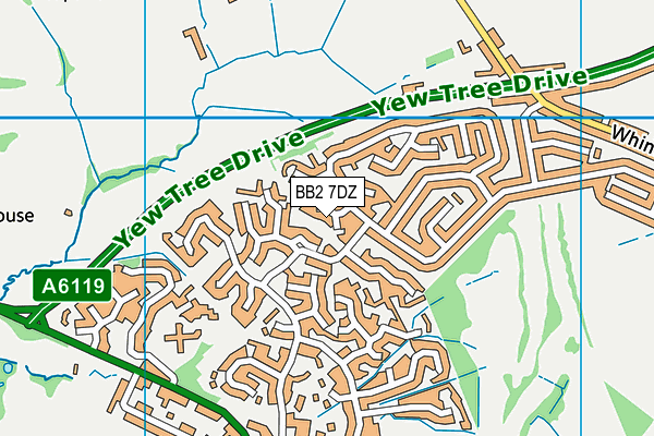 BB2 7DZ map - OS VectorMap District (Ordnance Survey)